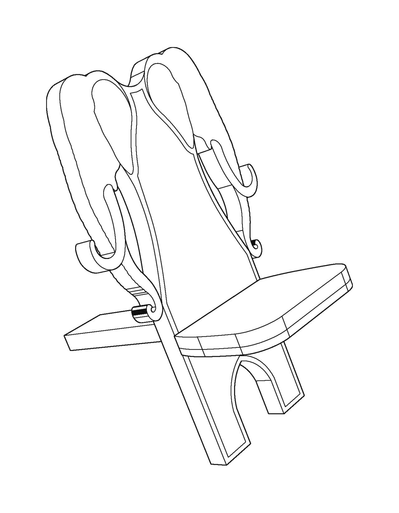 Elephant chair, SketchUp model linework