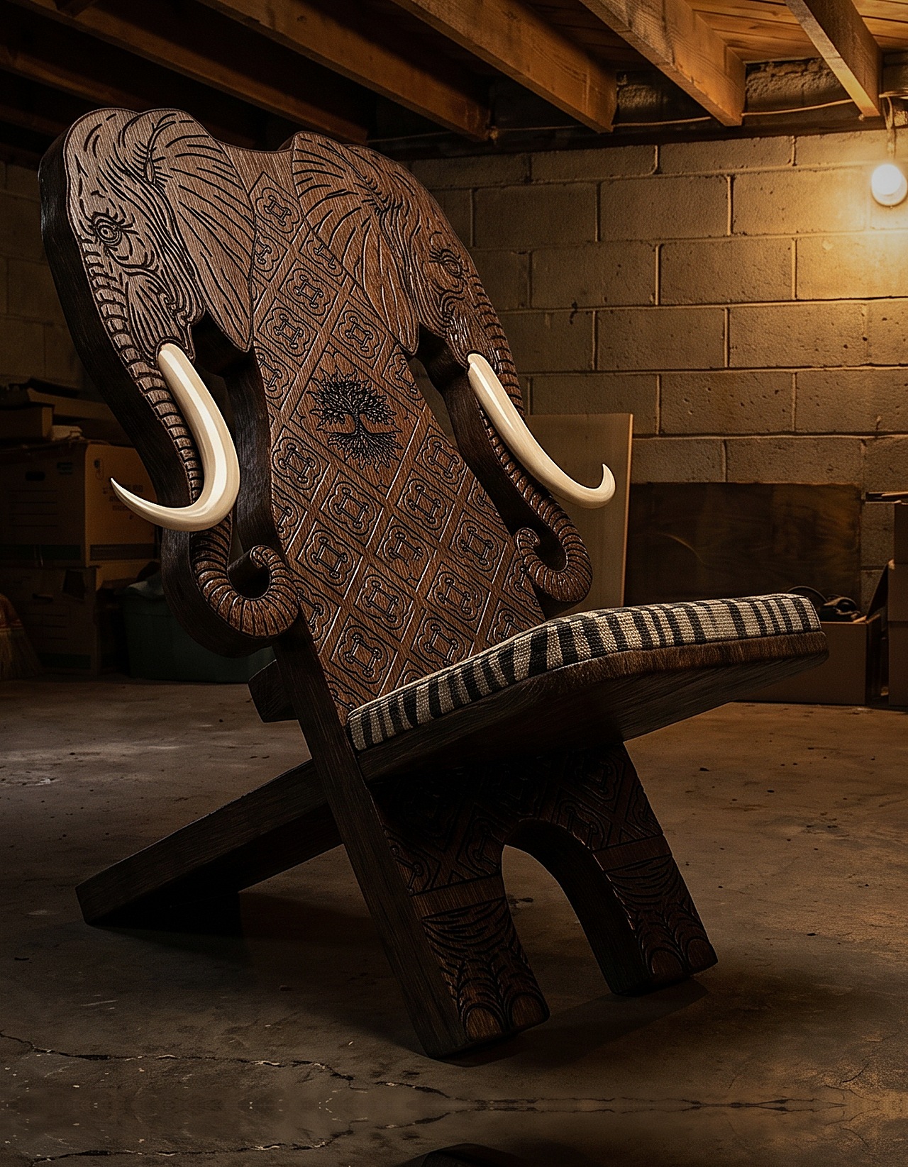 Elephant chair, finished photoreal render