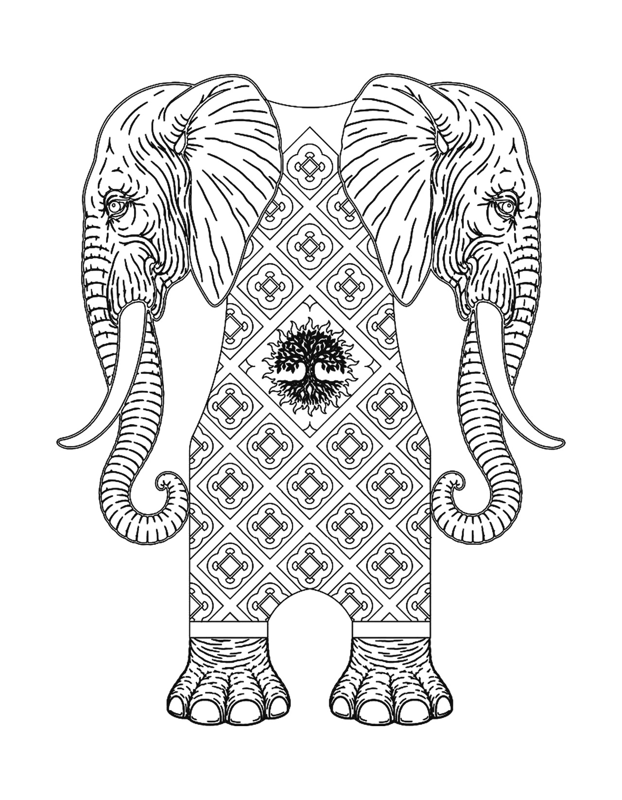 Elephant chair back panel, VCarve carving layout