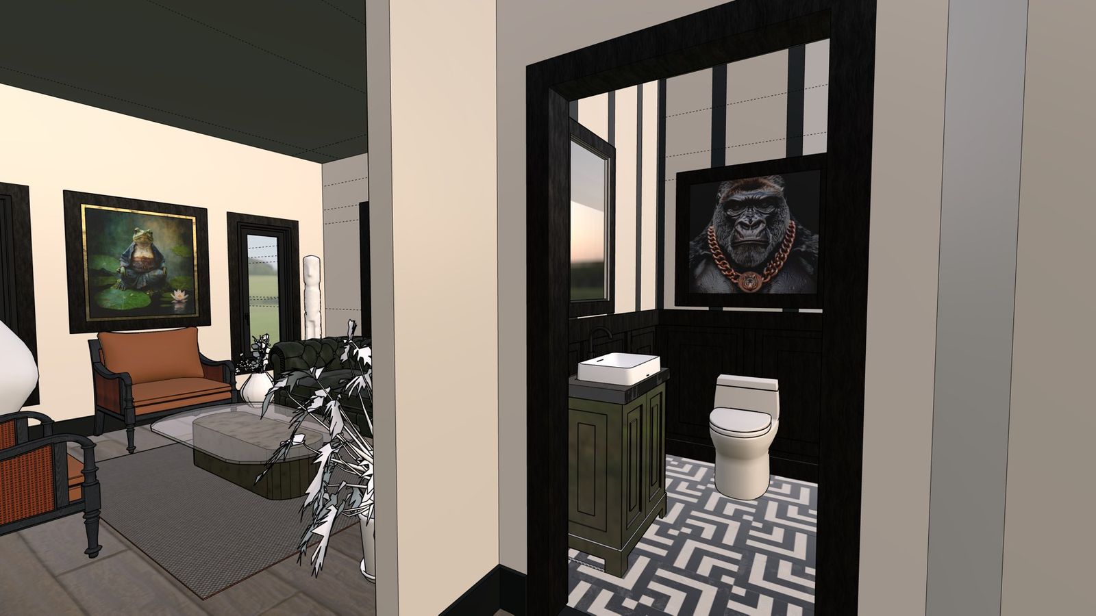 SketchUp model, row home renders by QT3D