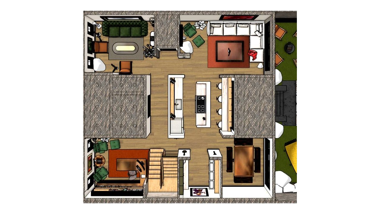 3D floor plan, row home renders by QT3D
