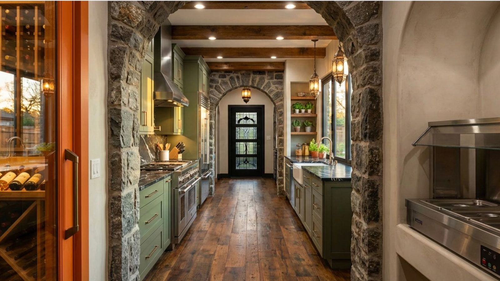Photoreal render of the same kitchen