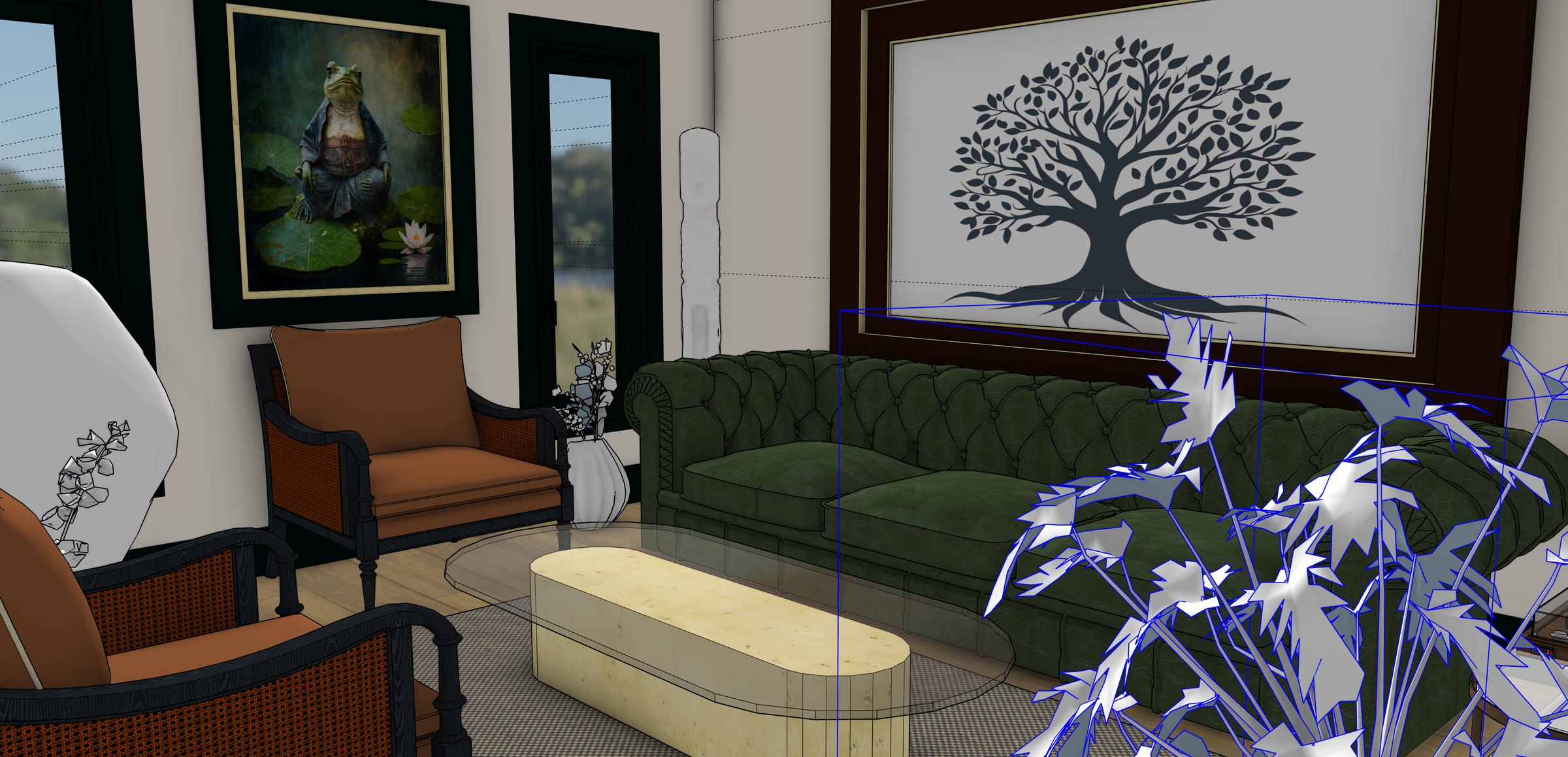 Living room · SketchUp model, single family home renders by QT3D